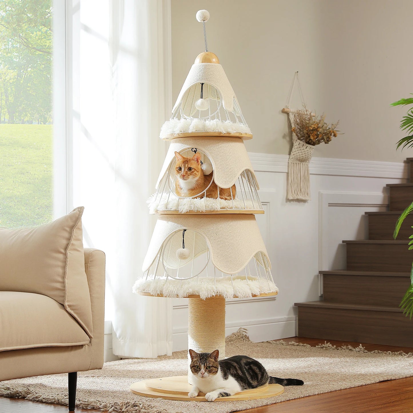 PAWZ Road - Modern Cat Tree Tower With Sturdy,Thick Scratching Post