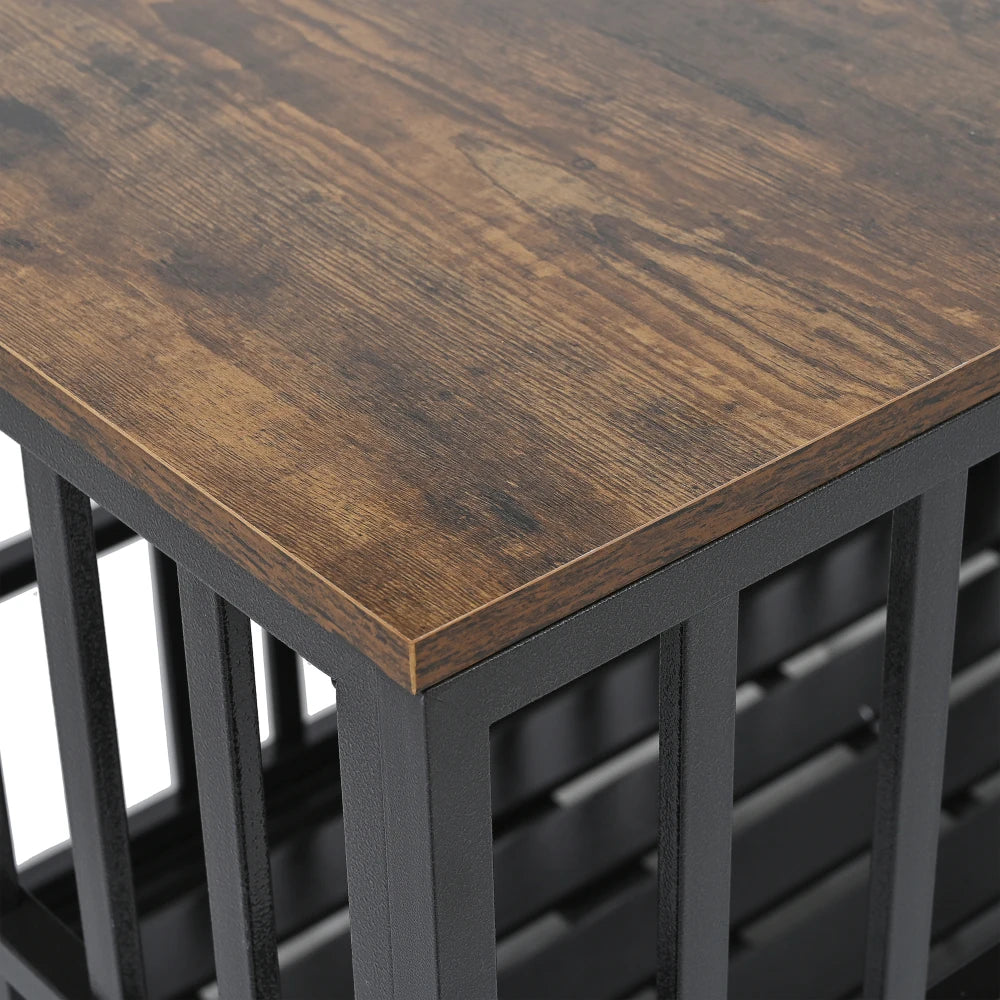 Furniture-Style Heavy Duty Dog Crate With Four Lockable Wheels