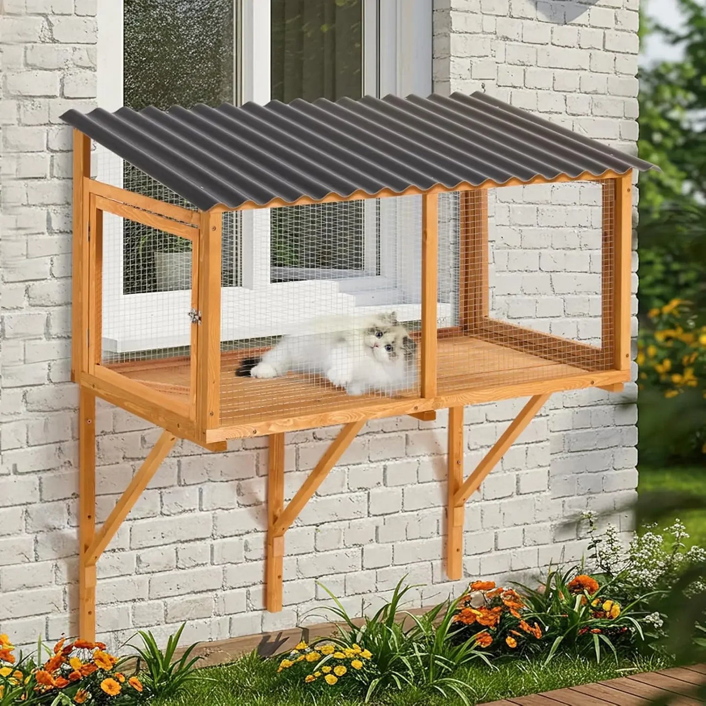 Closure Cat Catio Wall Mounted Window Enclosure Indoor Cats