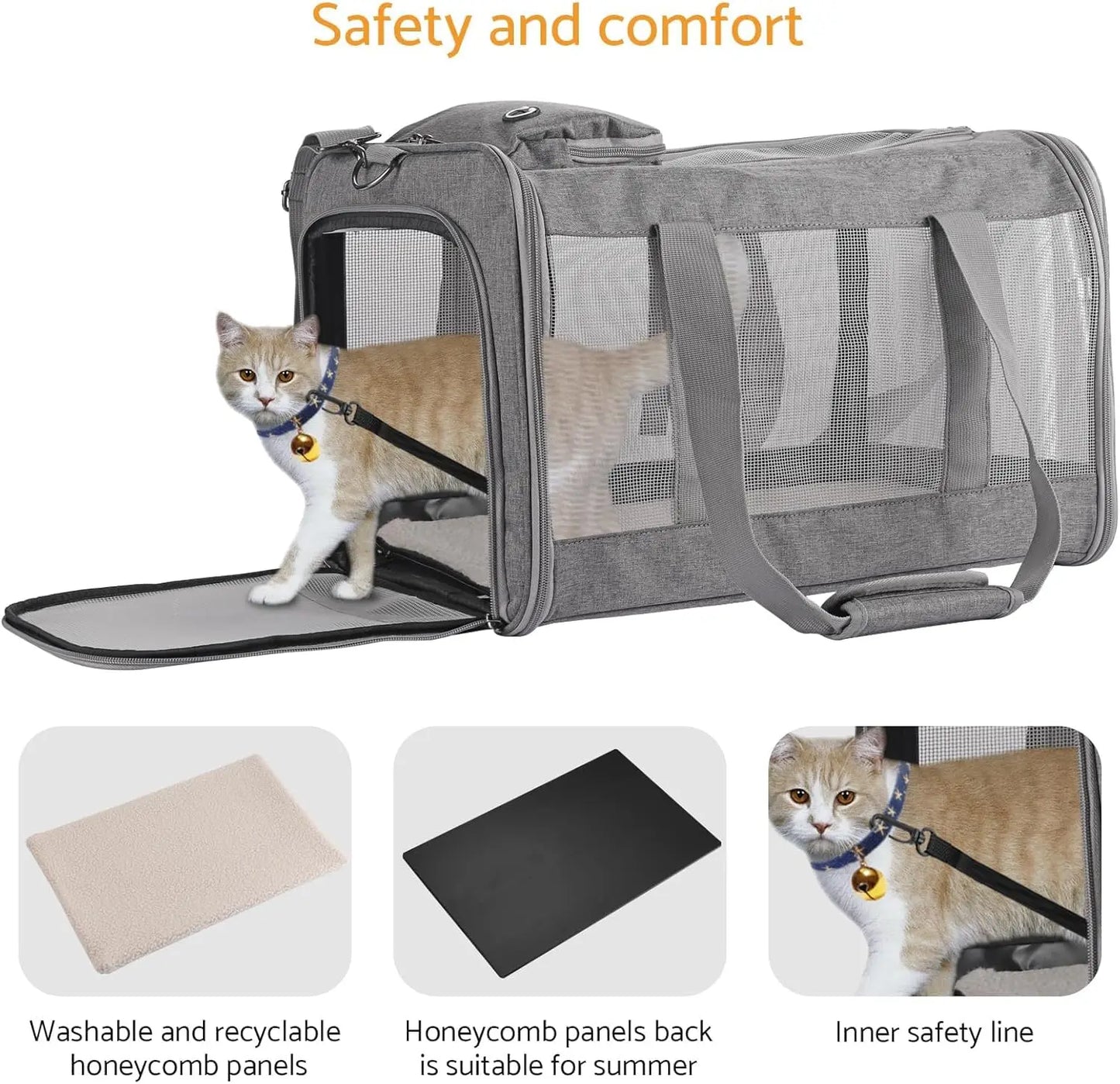 Breed Airline-Approved Super-Breathable Lightweight Soft Pet Carrier with Honeycomb Board