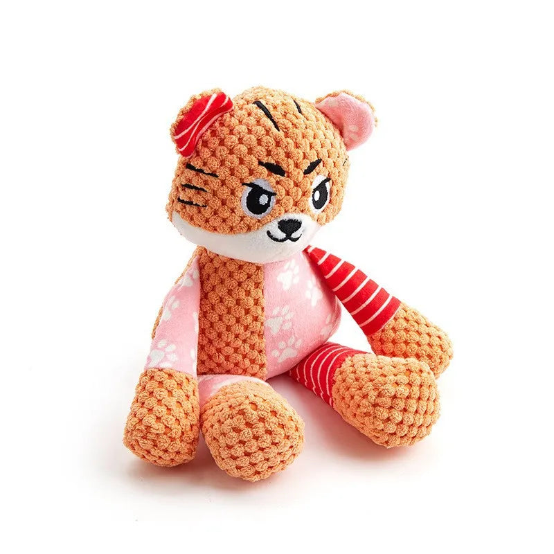 New Pet Toy Dog Plush Toys Interactive Bite Grinding Teeth Clean Teeth Bite Resistant Vocal Animals Pet Supplies