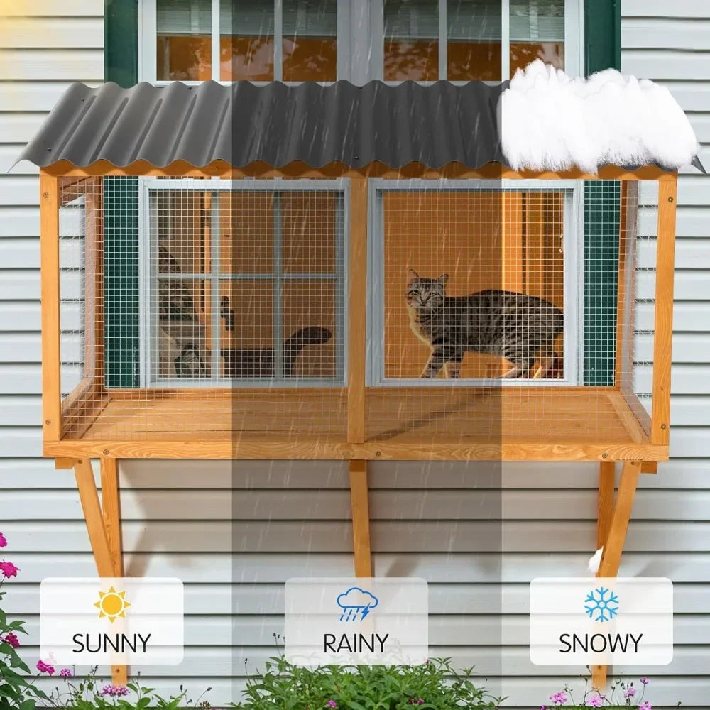 Closure Cat Catio Wall Mounted Window Enclosure Indoor Cats