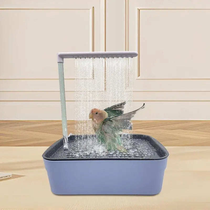 Parrot Bath Tub Automatic Bird Bathing Tub Container Multipurpose Small Bathtub Bowl Cage Bird Shower Fountain For Parakeets