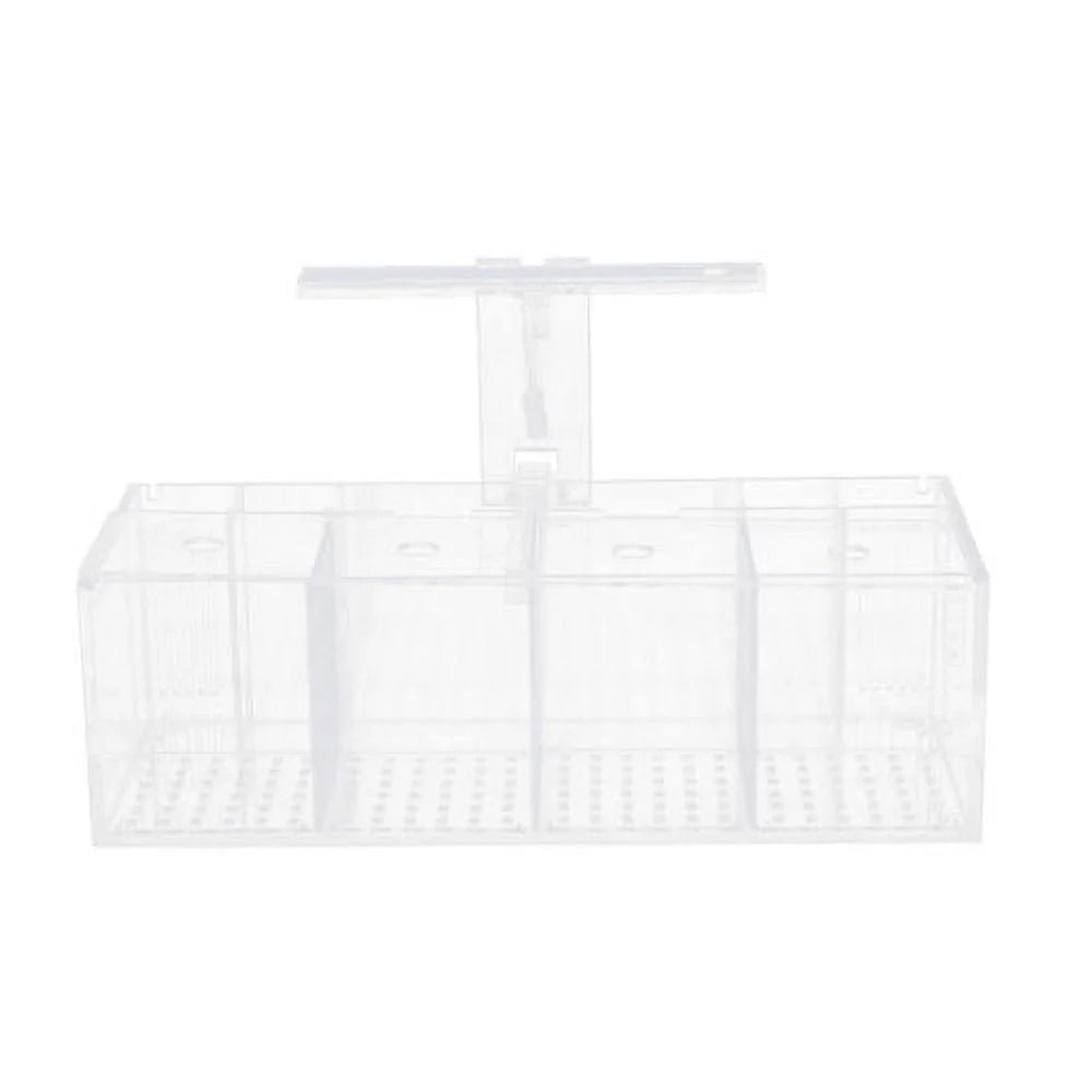 XMSJ LED Acrylic Betta Fish Tank With 4 Separate Compartment Grids and Pump