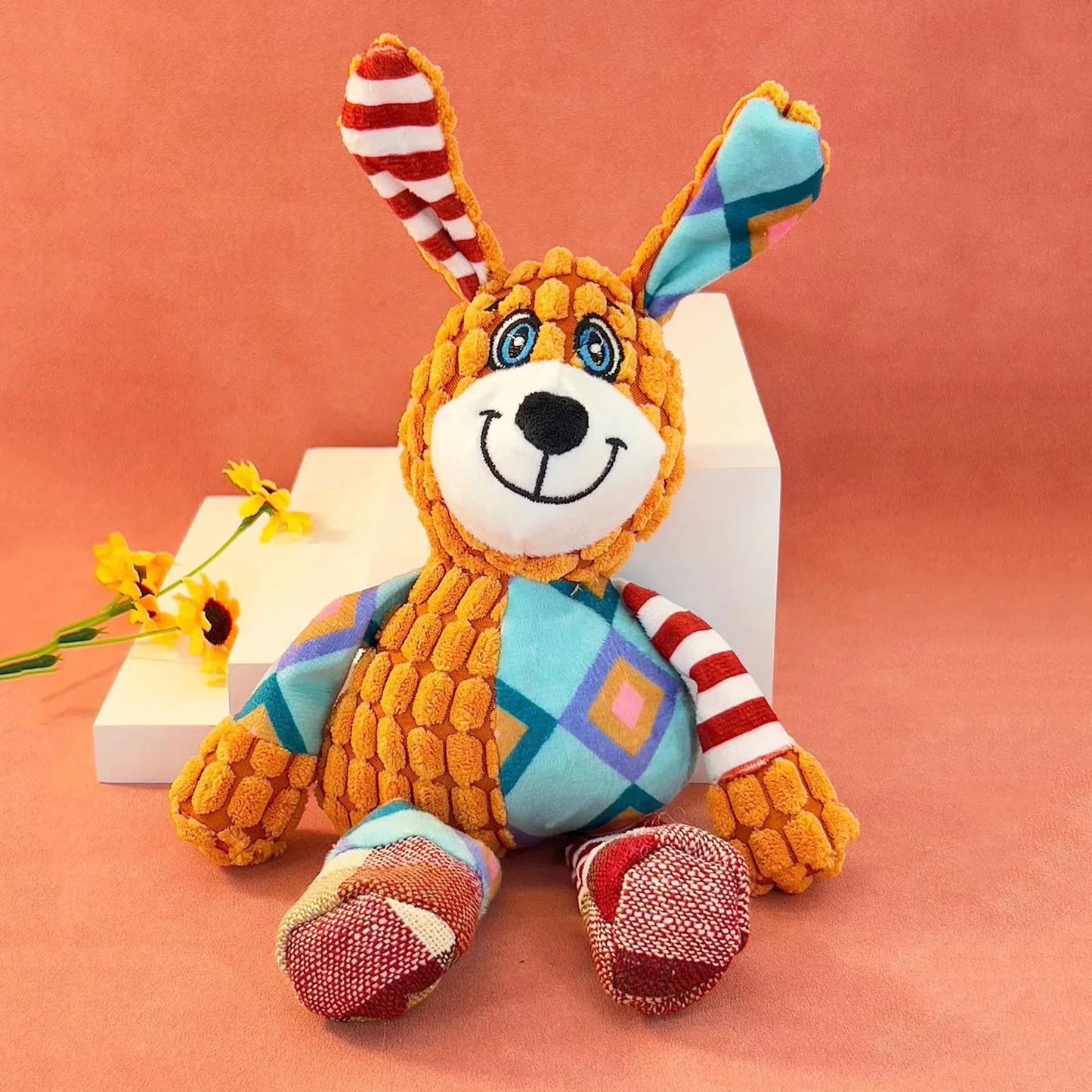 New Pet Toy Dog Plush Toys Interactive Bite Grinding Teeth Clean Teeth Bite Resistant Vocal Animals Pet Supplies