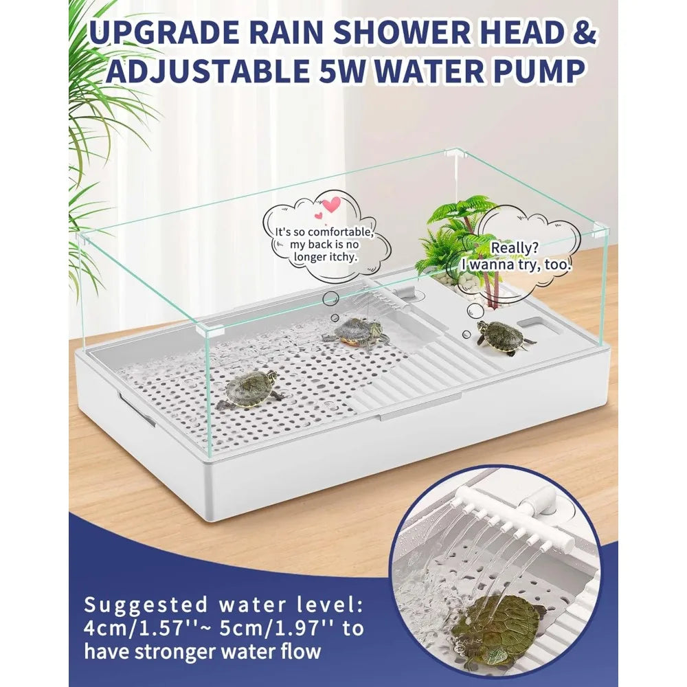 Acrylic Turtle Tank Starter Kit With Rain Shower Head