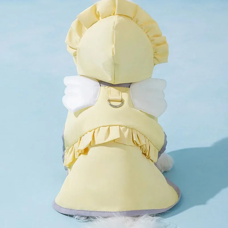 Angel Raincoat Lightweight Waterproof Dog Poncho With Cape Design