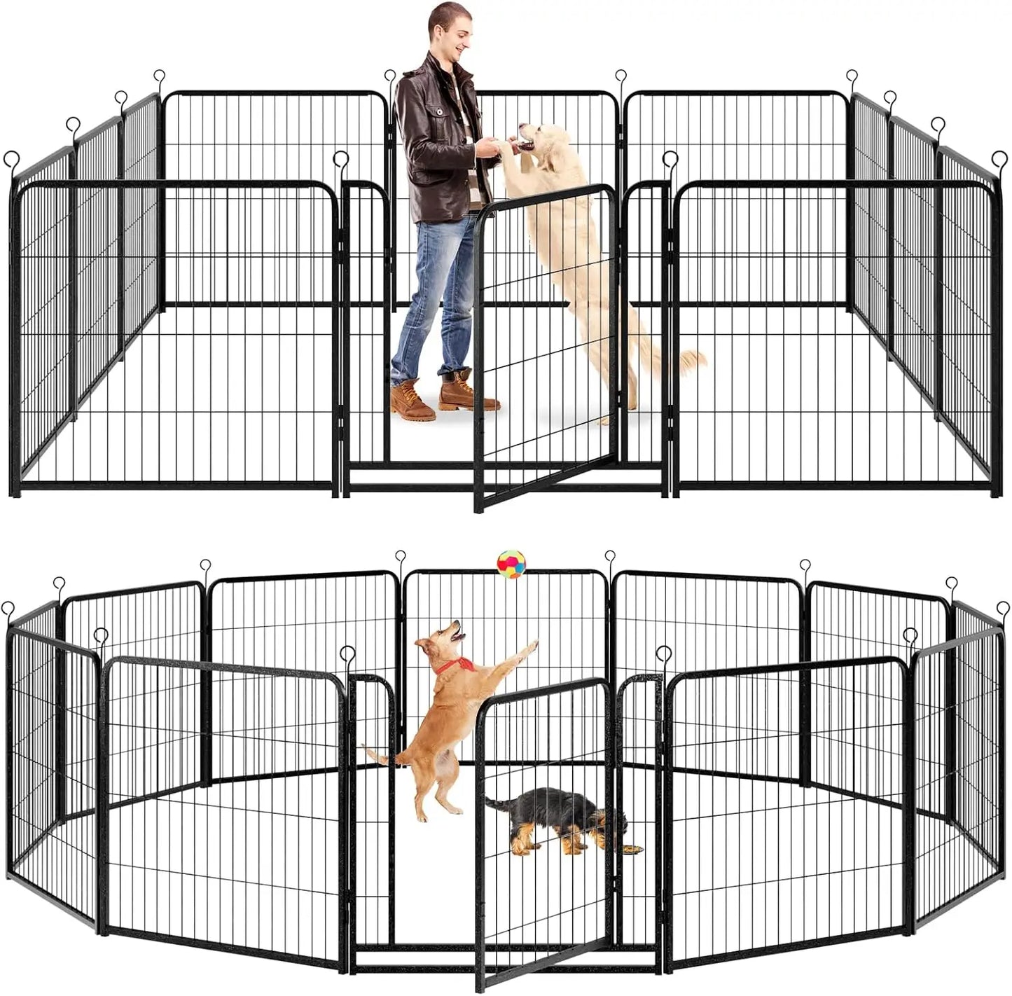 DAFIFY Indoor Outdoor Heavy Duty Dog Playpen Gate Anti Rust