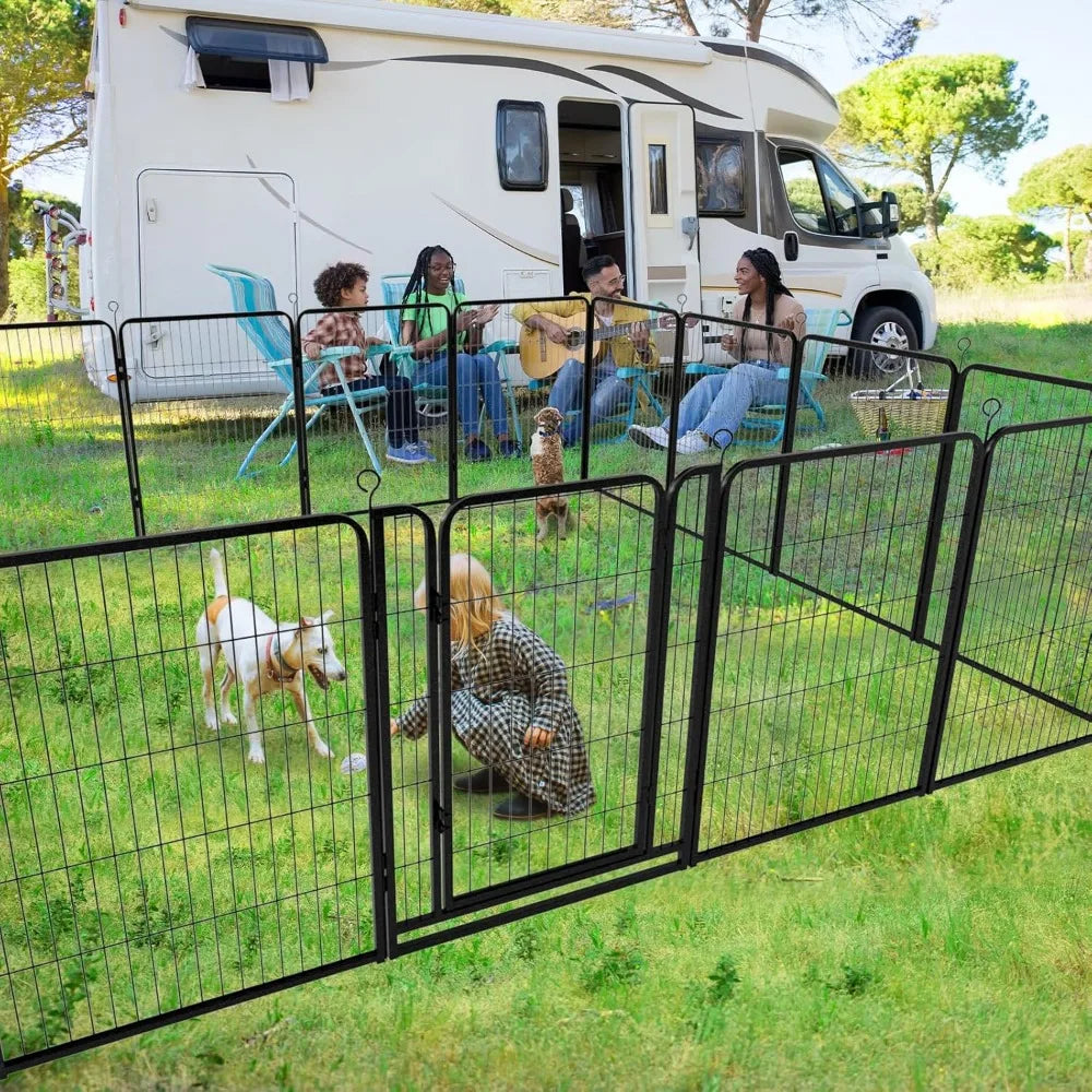 DAFIFY Indoor Outdoor Heavy Duty Dog Playpen Gate Anti Rust