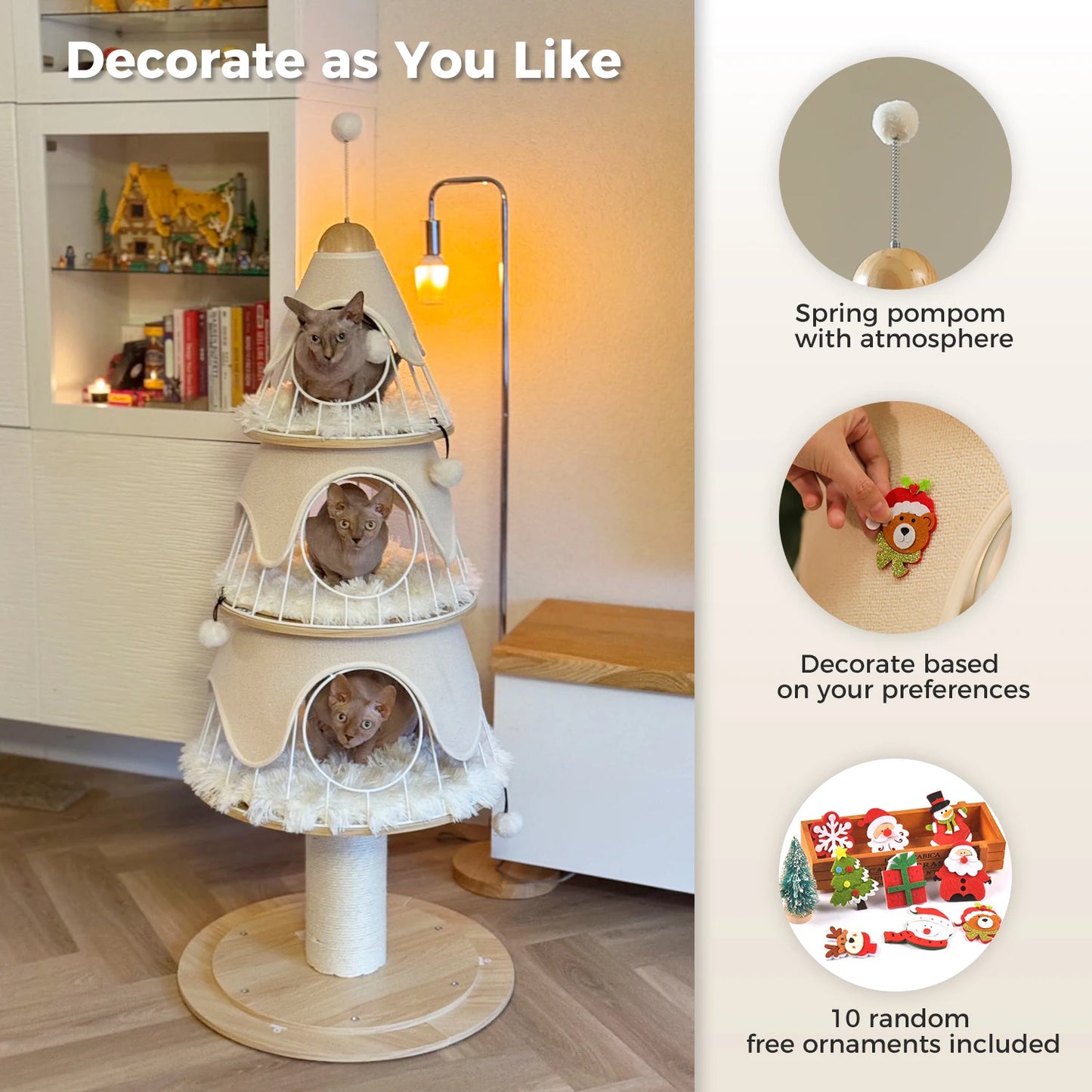 PAWZ Road - Modern Cat Tree Tower With Sturdy,Thick Scratching Post