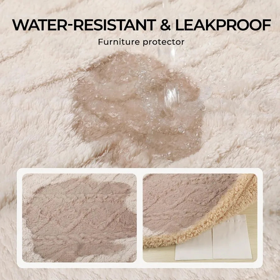 Reversible Waterproof Pet Blanket – a cozy Sherpa fleece sofa protector that keeps furniture clean, dry, and snuggle-ready