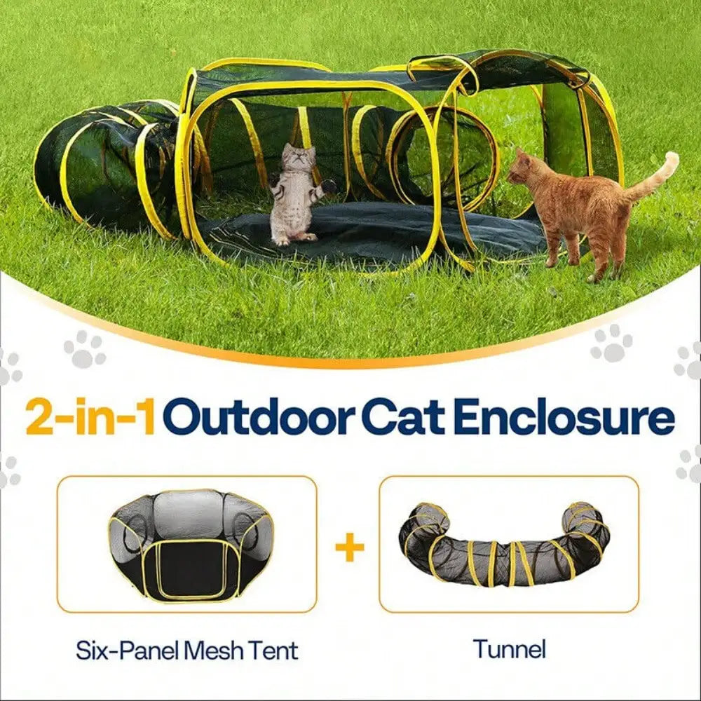 Outdoor Cat Enclosure 2 In 1 Portable Catio Play Tent