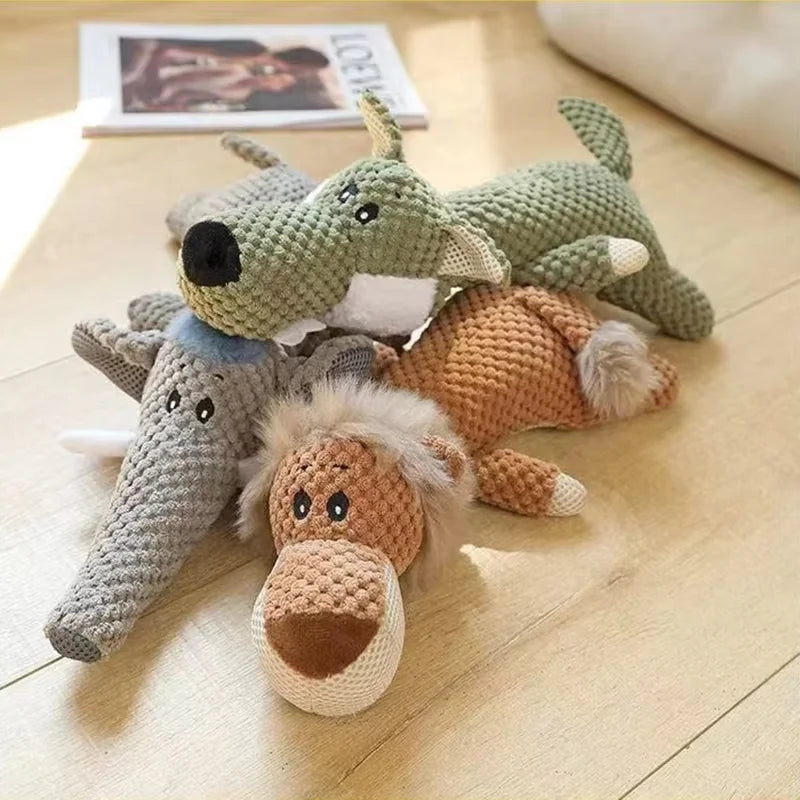 New Pet Toy Dog Plush Toys Interactive Bite Grinding Teeth Clean Teeth Bite Resistant Vocal Animals Pet Supplies