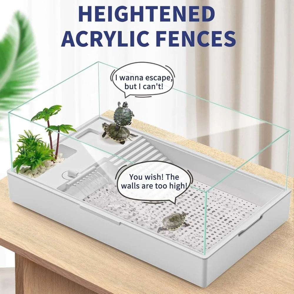 Acrylic Turtle Tank Starter Kit With Rain Shower Head