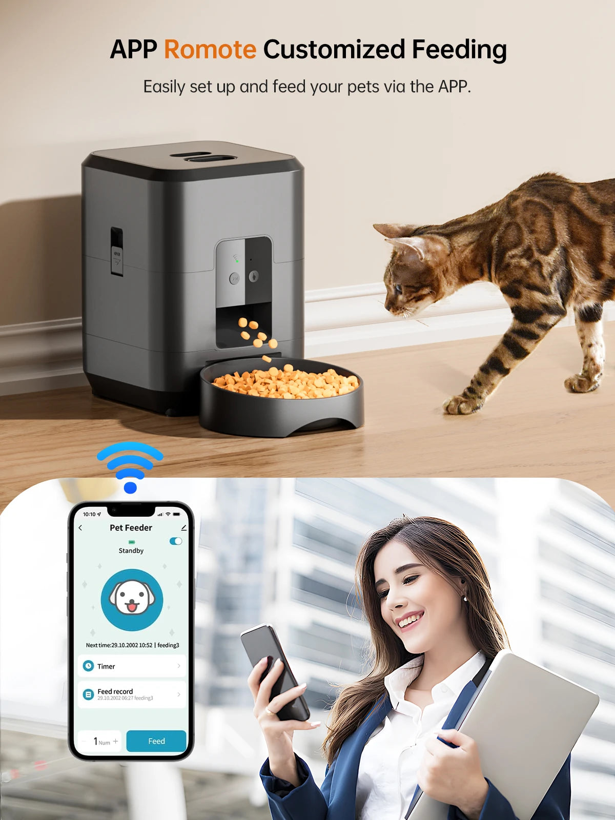 Automatic App Controlled Cat Feeder With WiFi Schedule Timer